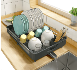 Dish Drying Rack Expandable(13.2"-19.7") Sink Organizer
