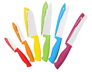 Carbon Steel 12 Piece Rainbow Knife Set For Kitchen